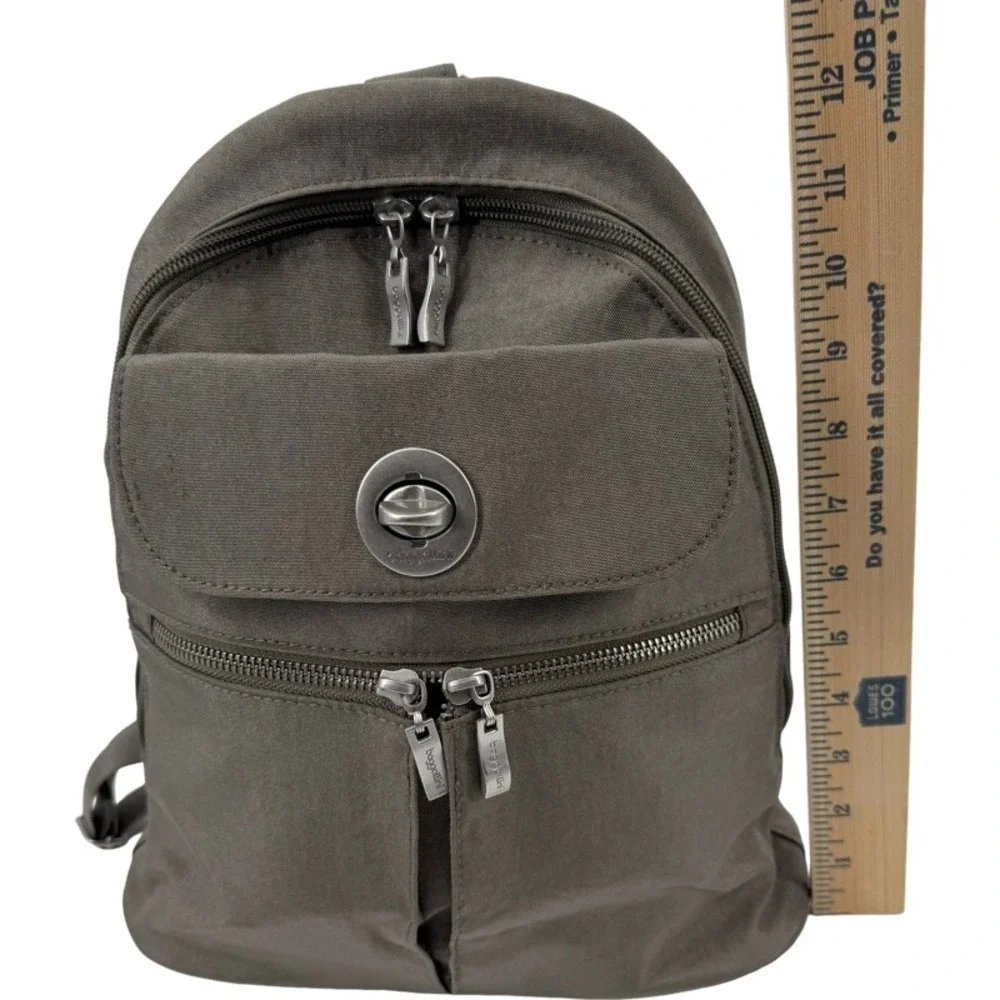 BAGGALLINI Naples Small Backpack Sling Bag Gray Nylon Convertible Travel Mini‎